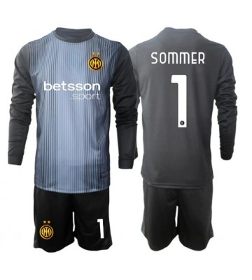 Inter Milan Yann Sommer #1 Målmand Hjemmebanetrøje Børn 2025-26 Langærmet (+ Korte bukser)